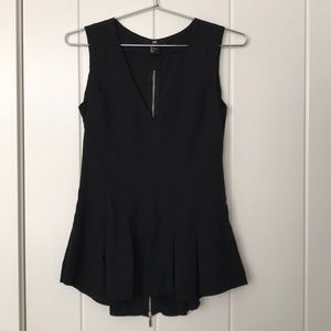 H&M pleated Peplum Black Tank SZ 4